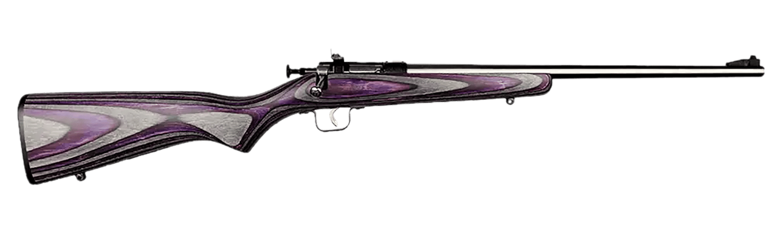 Crickett KSA2228 Youth  22 LR 1rd 16.12" Stainless Steel Barrel, Fixed Front/Adjustable Rear Peep Sights, Purple Laminate Stock w/11.5" LOP, Rebounding Firing Pin Safety