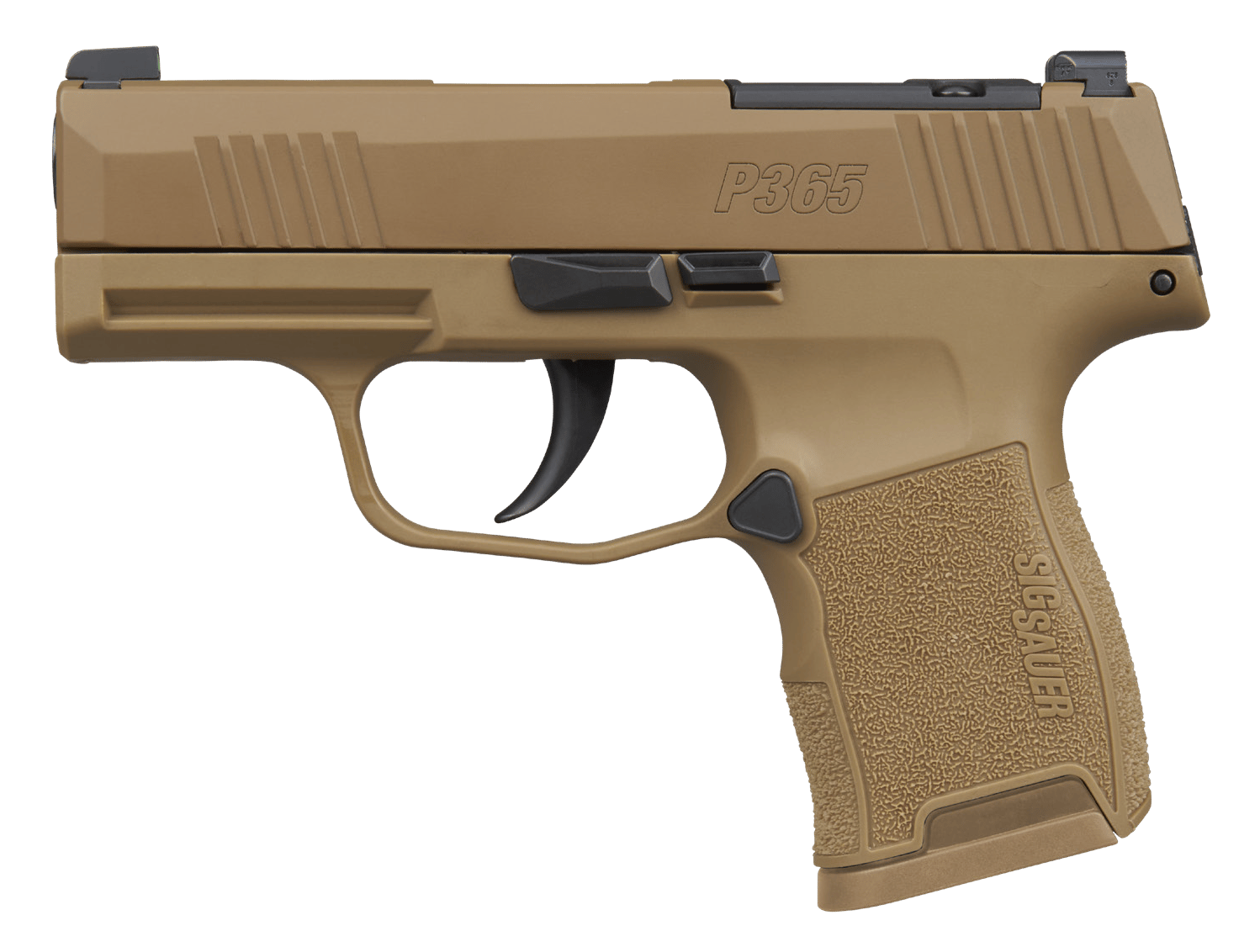 Sig Sauer 3659CXR3P P365 Compact 9mm Luger 10+1 3.10" Black DLC Barrel, Coyote Cerakote Stainless Steel Optic Ready/Serrated Slide & Frame w/Accessory Rail, Polymer Grip, SIG-LOC Footprint