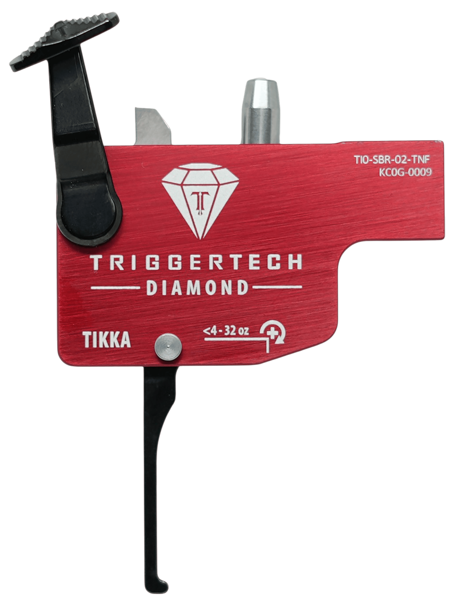 TriggerTech TI0SRB02TNF Diamond  Black/Red Flat Lever Fits Tikka Right Hand