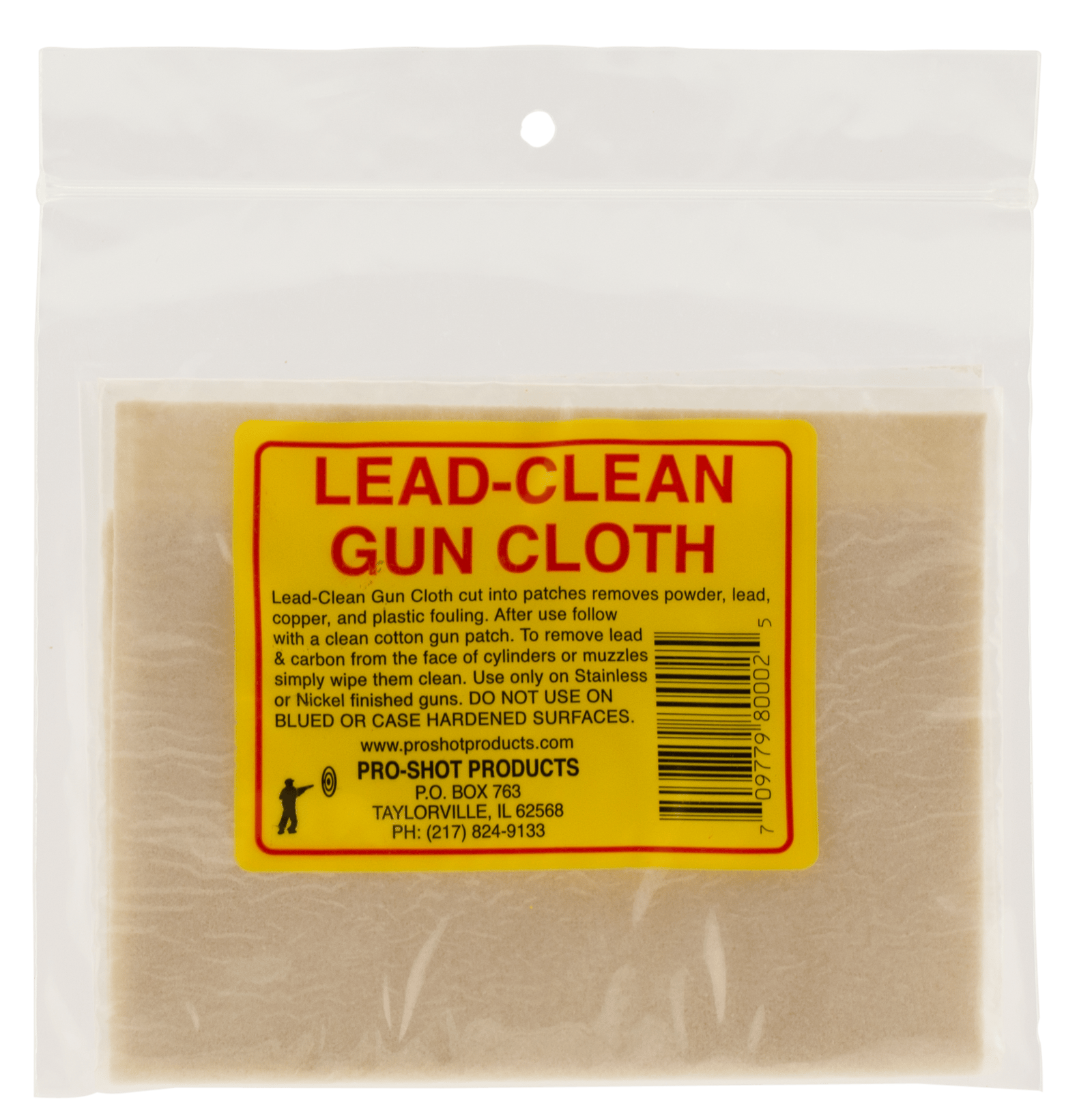 Pro-Shot LCC Lead Clean Gun Cloth Cotton 8.75" x 11.25"