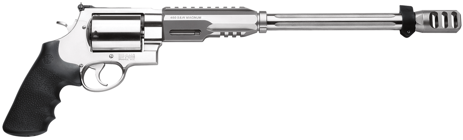 Smith & Wesson 170339 Performance Center Model 460 XVR 460 S&W Mag 5rd 14" MB Stainless Steel Barrel & Cylinder Satin Stainless Steel Frame with Black Polymer Grip Includes Bipod