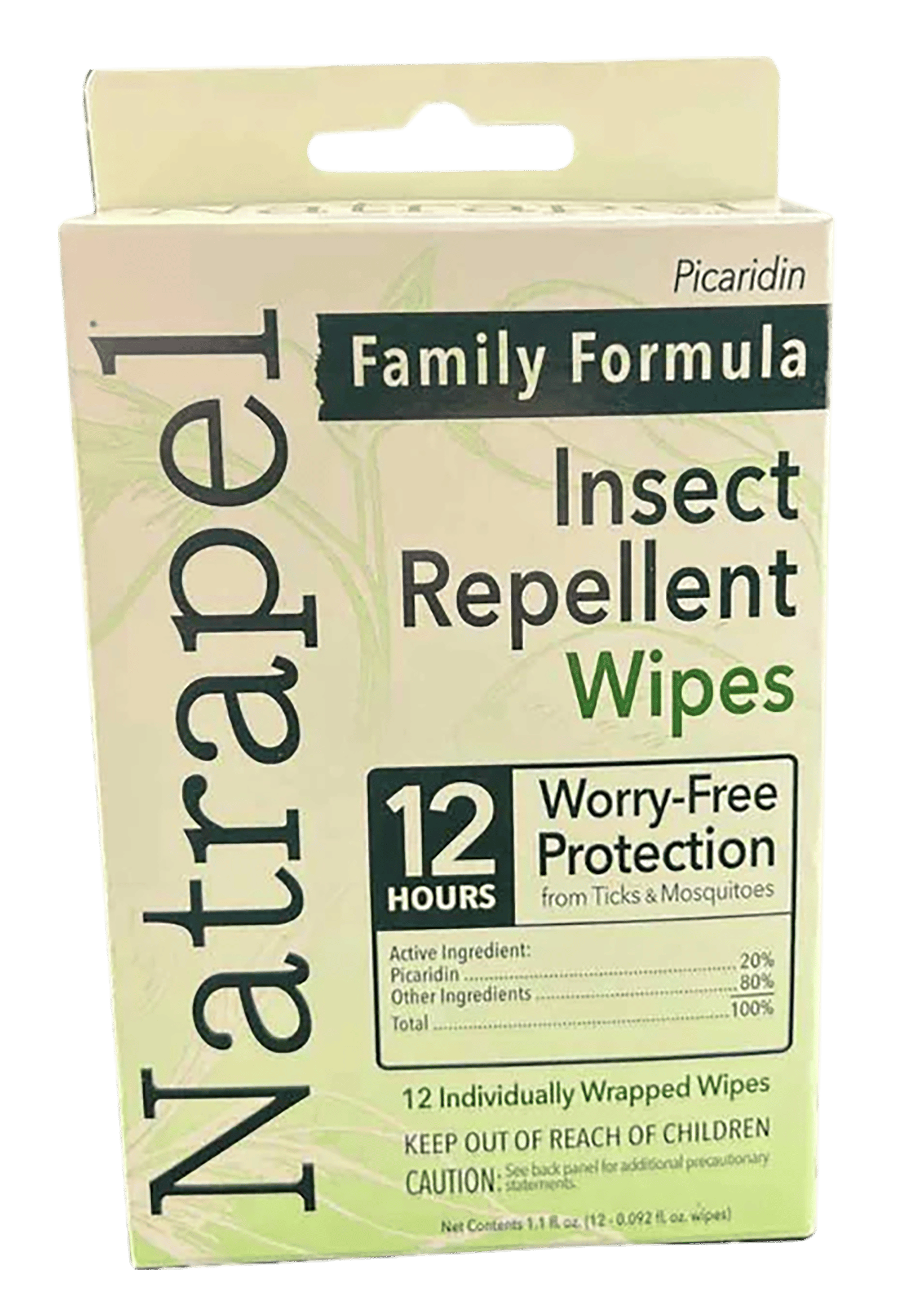 Natrapel 00066095 Repellent Wipes  Repels Ticks & Biting Insects Effective Up to 12 hrs 12/Box
