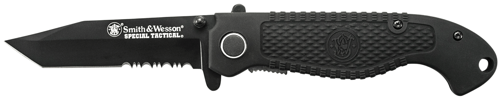 Smith & Wesson Knives CKTACBSCP Special Tactical  3.50" Folding Part Serrated Stainless Steel Blade 4.60" Black