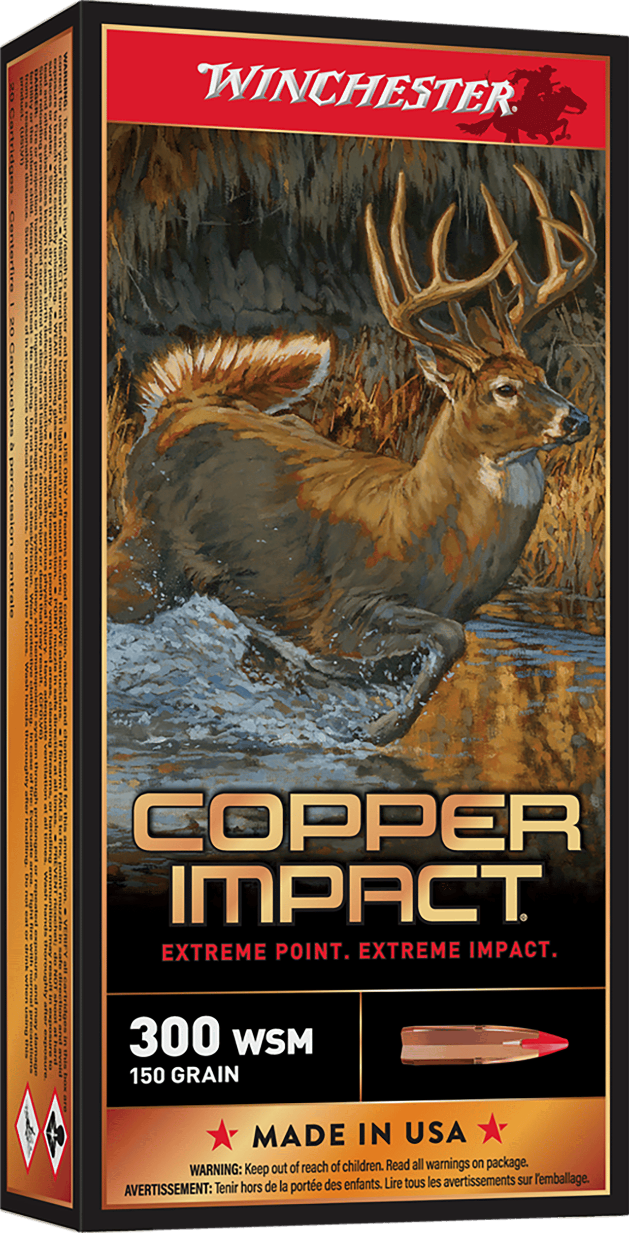 Winchester Ammo X300SCLF Copper Impact  300WSM 150gr Copper Extreme Point Lead Free 20 Per Box/10 Case