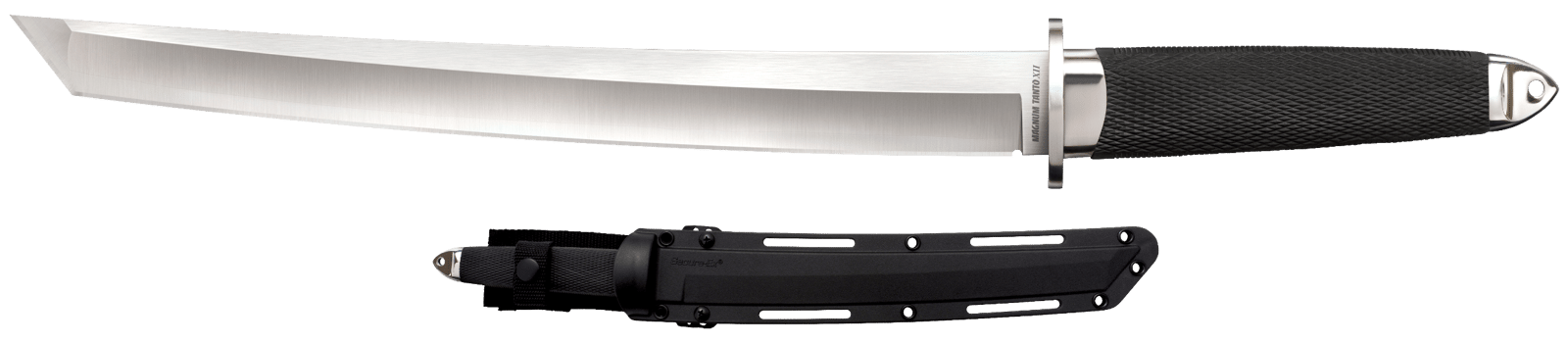 Cold Steel CS35AE Magnum Tanto XII  12" Fixed Tanto Plain Satin VG-10 San Mai Blade/Black Textured/Oval Kray-Ex Handle Includes Sheath
