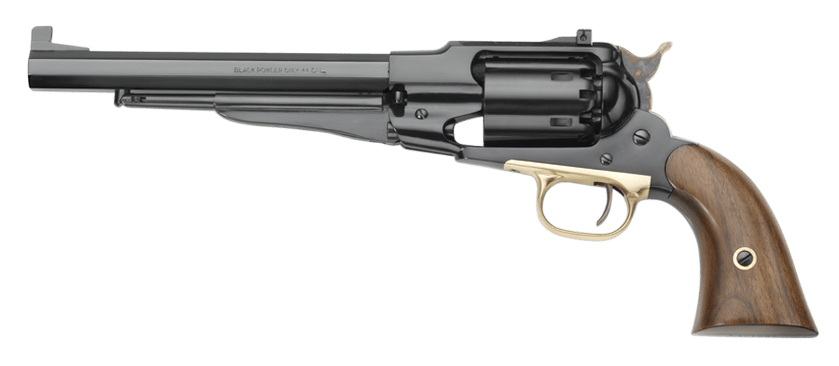 Pietta PF58STT448 1858 Remington Target Model 44 Cal 6rd 8" Blued Octagonal Steel Barrel, Cylinder & Frame, Walnut Grip, Brass Trigger Guard