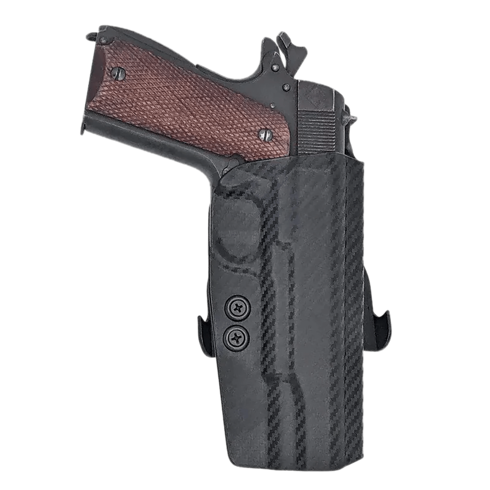 Rounded Gear CEX19115NRCFRHOWBPDL  Paddle Holster OWB Black Carbon Fiber Kydex Fits 1911 5" Right Hand