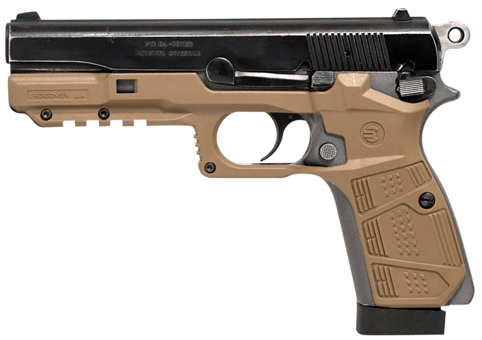Recover Tactical HPC-02 Grip & Rail System  Tan Polymer Picatinny for Browning Hi-Power