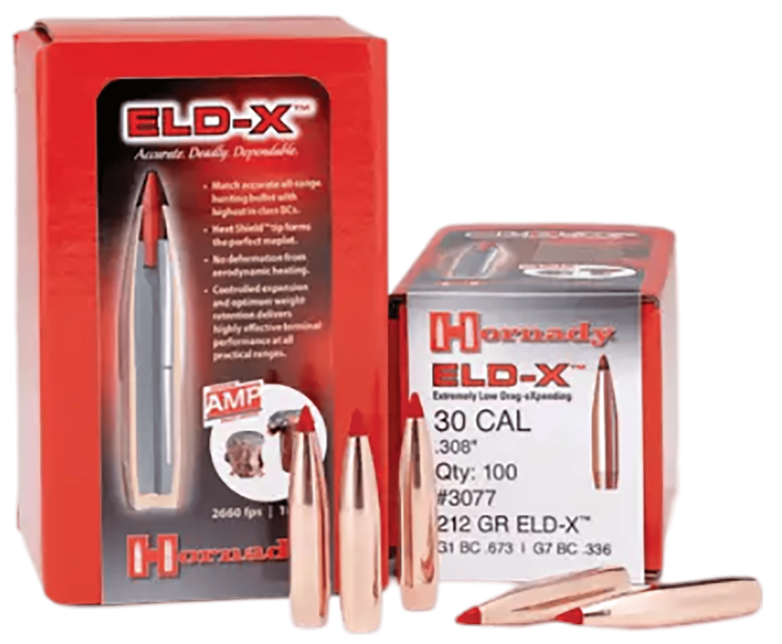 Hornady 30731 ELD Match  30 Cal .308 208 gr Extremely Low Drag Match 100 Per Box/ 15 Case