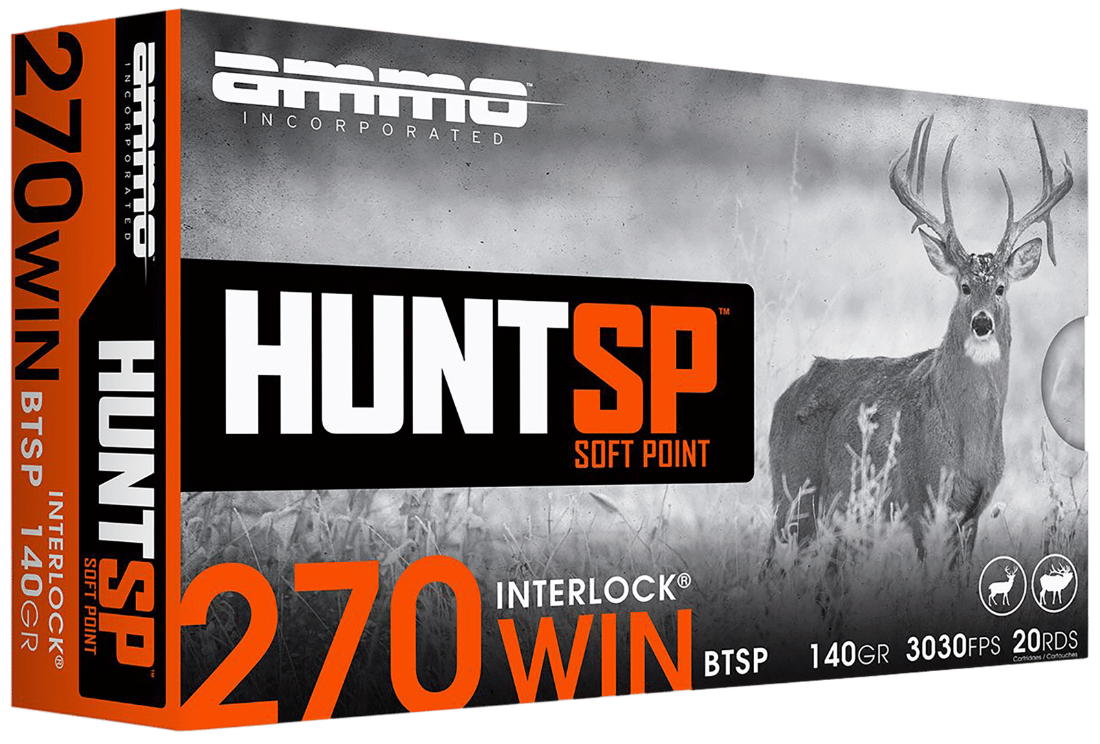 Ammo Inc 270W140SPA20 Hunt  270Win 140gr Soft Point 20 Per Box/10 Case