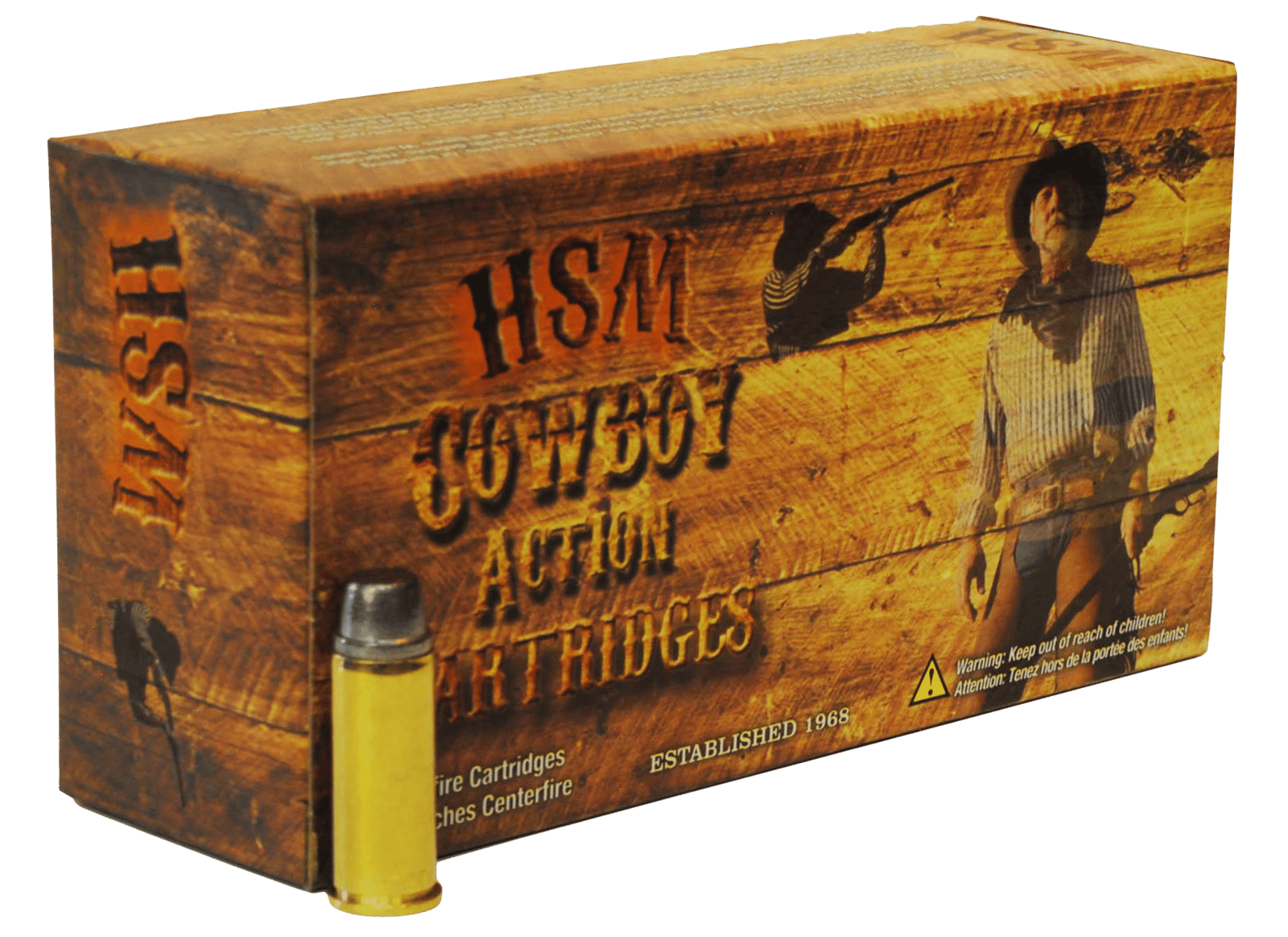 HSM 44401N Cowboy Action  44-40 Win 200 gr Round Nose Flat Point 50 Per Box/ 10 Case