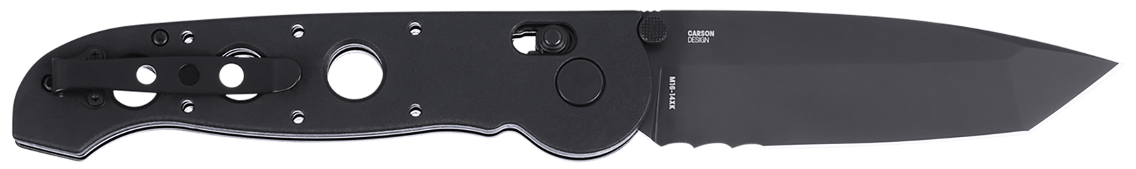 CRKT M1614XK M16 14Xk 3.97" Folding Tanto Part Serrated Black TiNi D2 Steel Blade, Black Grivory Handle