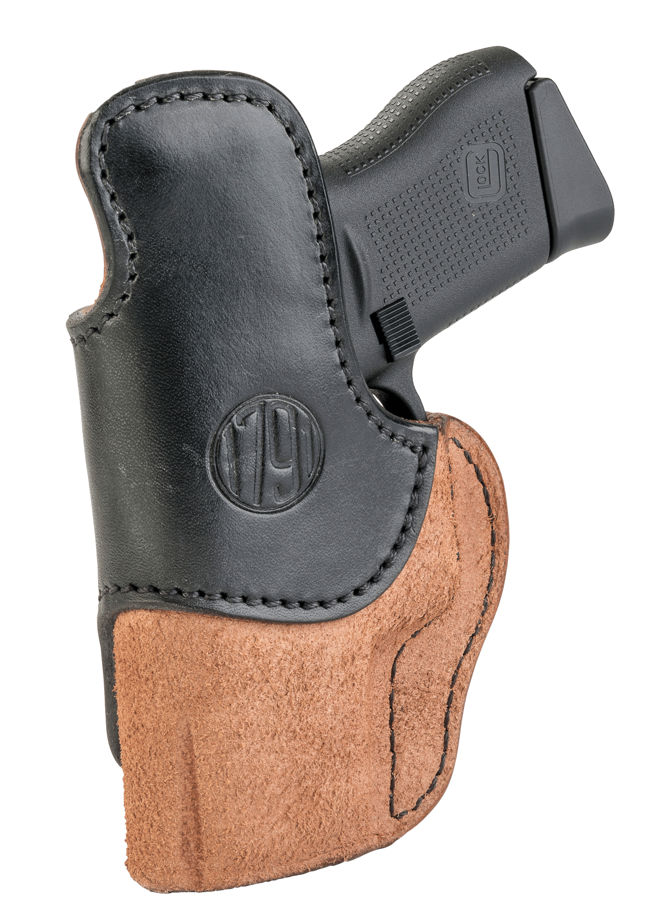1791 Gunleather RCH3BLBR RCH  IWB Size 03 Black/Brown Leather Belt Clip Compatible w/Ruger LC9/1911/Glock 43/43X Right Hand