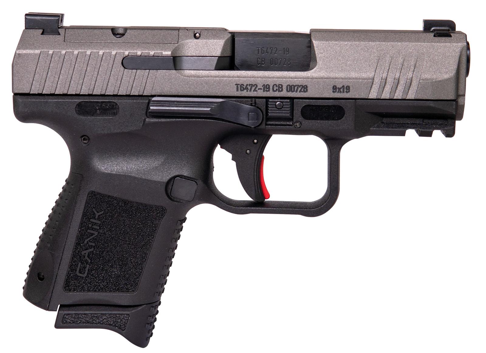 Canik HG5610TN TP9 Elite Subcompact 9mm Luger 3.60" 15+1,12+1 Black Frame with with Optic Cut Tungsten Gray Cerakote Steel Slide, Interchangeable Backstrap Grip & Picatinny Rail
