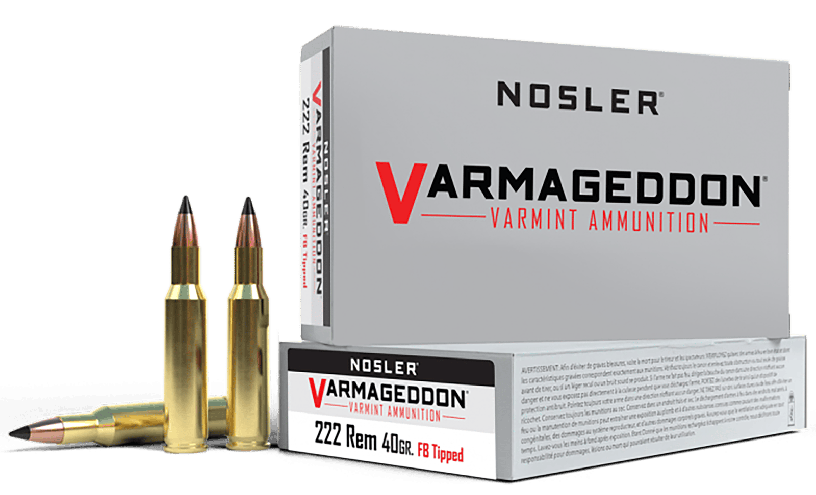 Nosler 65135 Varmageddon  222Rem 40gr Flat Base Tipped 20 Per Box/20 Case