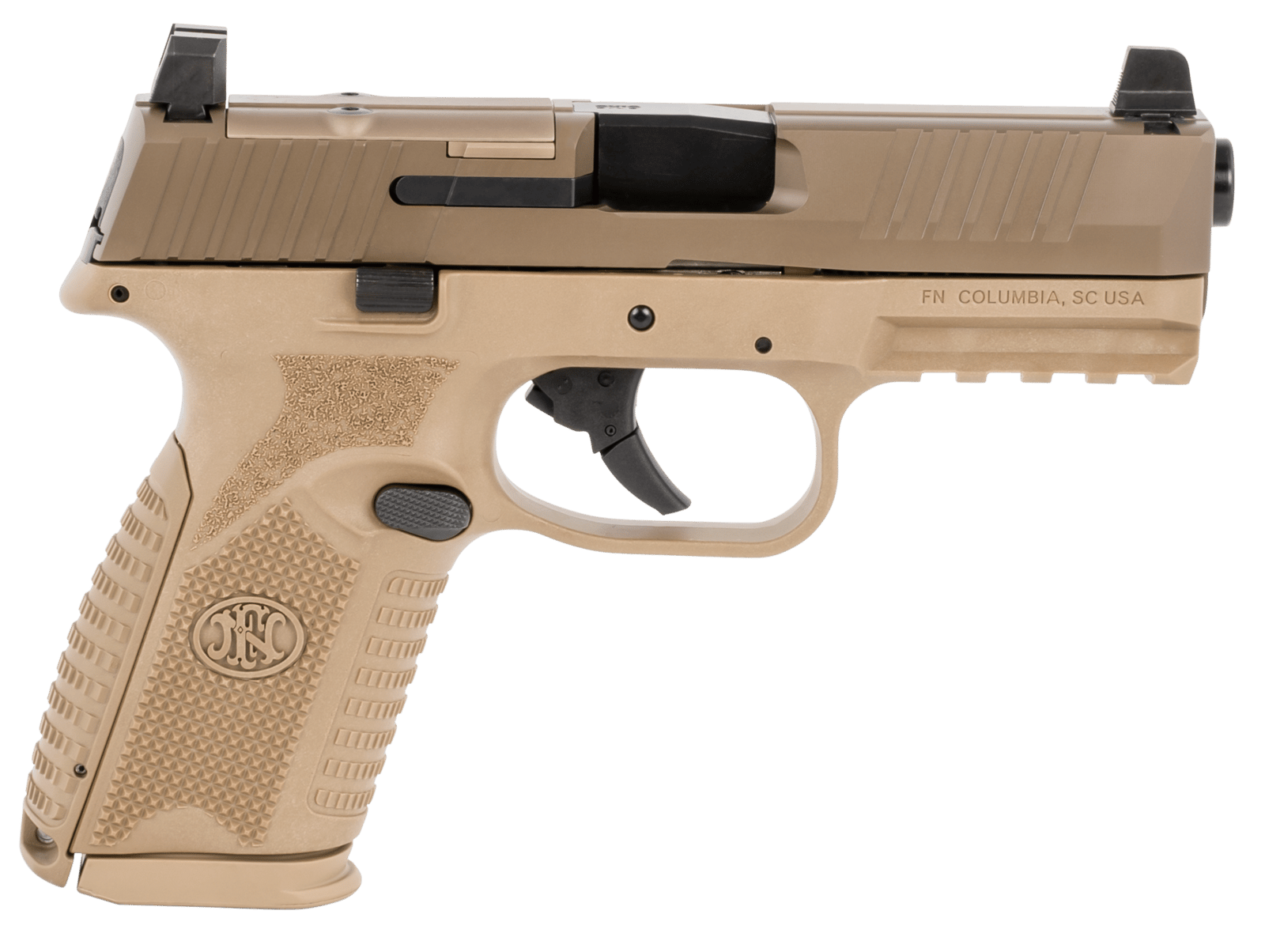 FN 66100742 509M MRD Mid-Size 9mm Luger 10+1 4" Black Recessed Crown Barrel, Flat Dark Earth PVD Optic Ready/Serrated Steel Slide, Flat Dark Earth Polymer Frame w/Picatinny Rail, Ambidextrous