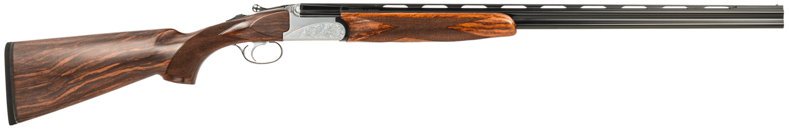 Fausti Usa, Inc 15403 Caledon  410 Gauge 3" 2rd 26" Blued Barrel, Engraved Stainless Rec, Wood Laser Grain Stock, Metallic Bead Sight