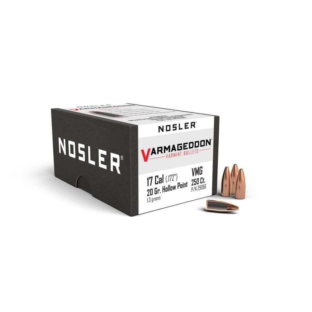 Nosler VarMageddon Rifle Bullets .17 cal .172" 20 gr FBHP 250/ct