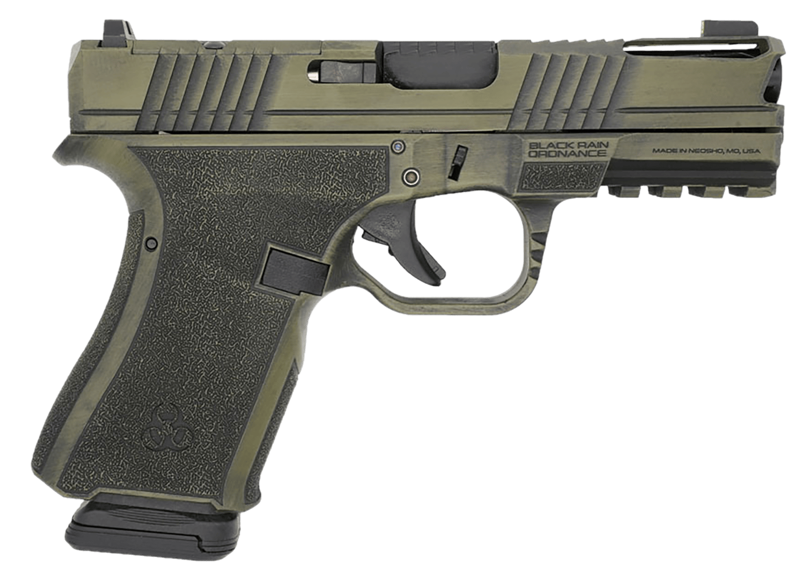 Black Rain Ordnance FLP9MMBGB   Compact Frame 9mm 15+1 4" Stainless Steel Slide