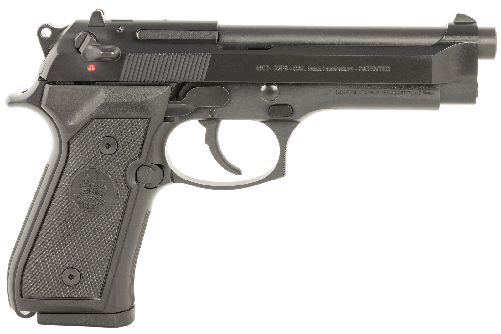 Beretta USA J92F300 92FS  Full Size Frame 9mm Luger 10+1 4.90" Black Steel Barrel, Black Bruniton Steel Serrated Slide, Black Bruniton Aluminum Frame, Ambidextrous