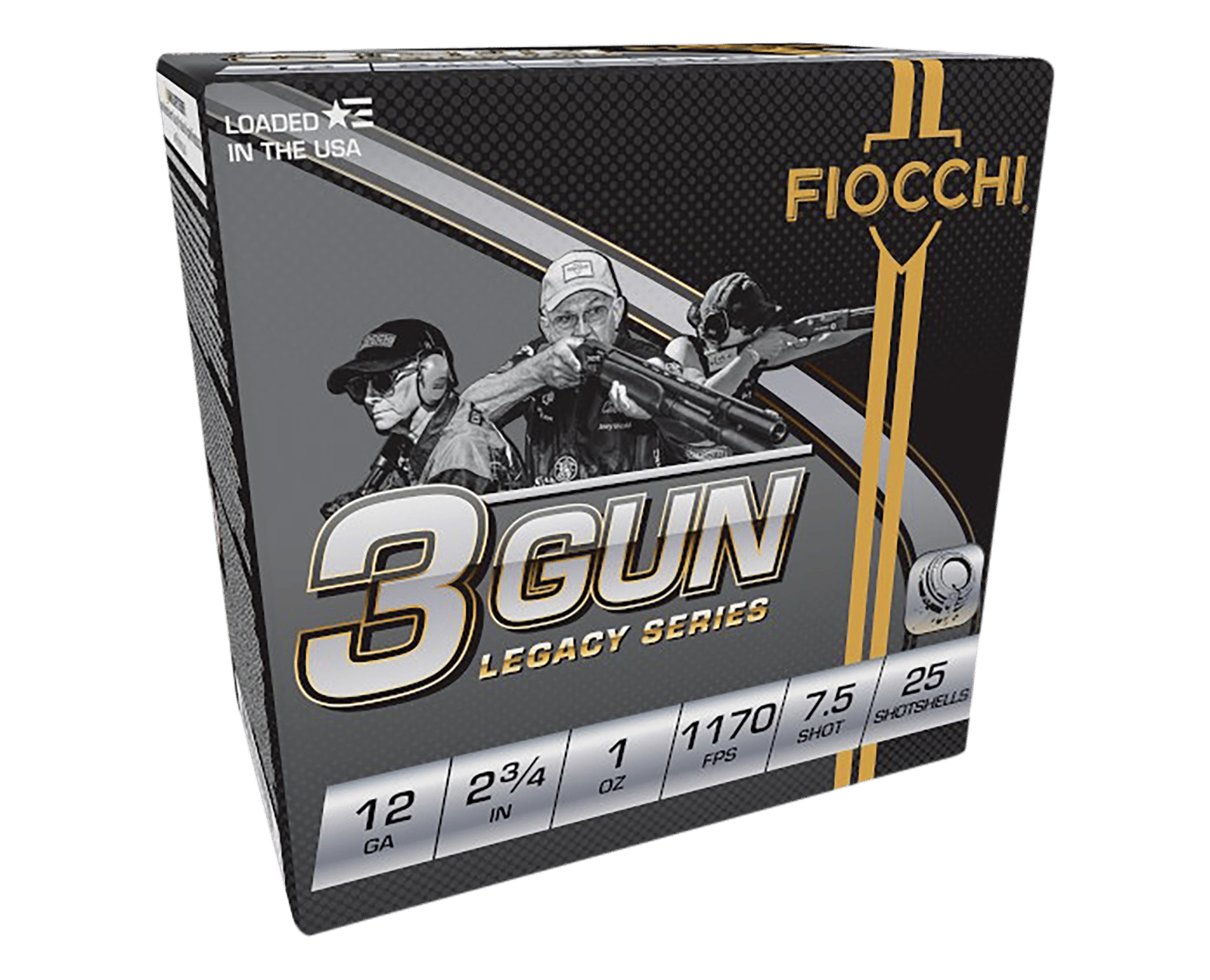 Fiocchi 12DL3G75 3-Gun Match Legacy Series 12Gauge 2.75" 1oz 7.5Shot 25 Per Box/10 Case