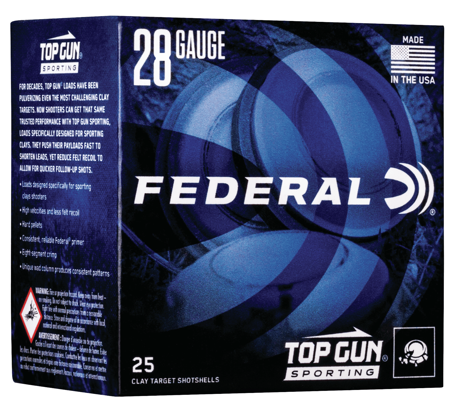 Federal TGS282175 Top Gun  28Gauge 2.75" 3/4oz 7.5Shot 25 Per Box/10 Case