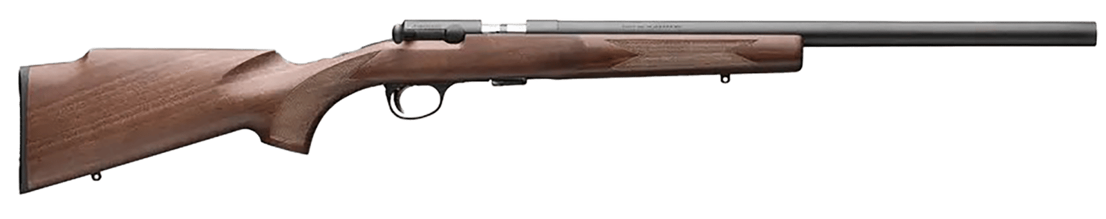 Browning 025253204 T-Bolt Target SR 22 WMR 10+1 20" Matte Blued Heavy Bull Threaded Barrel, Drilled & Tapped Matte Blued Steel Receiver, Grade I Black Walnut Target Style Fixed w/Raised Comb Stock