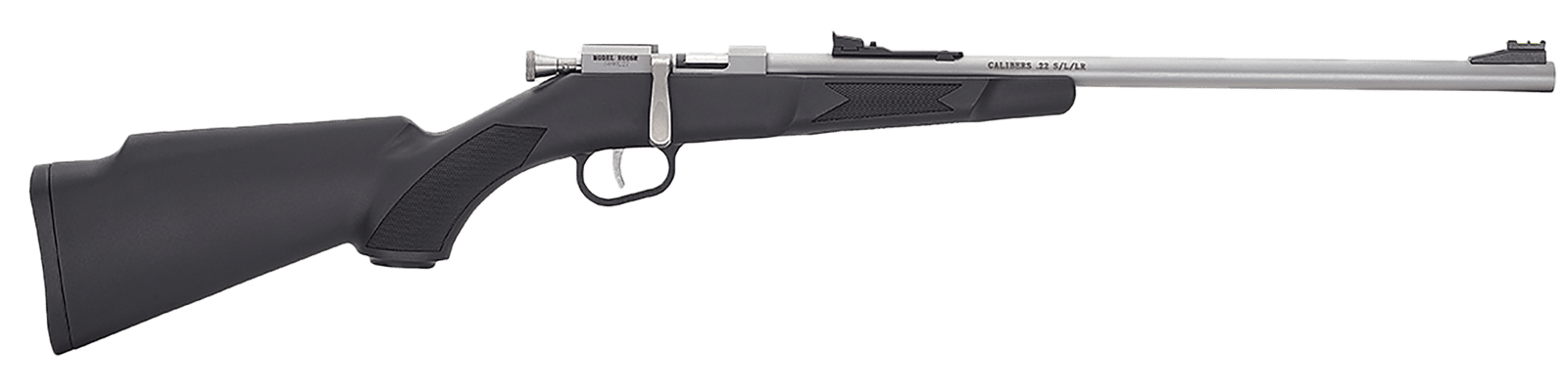 Henry H005R Mini Bolt  Youth 22 S/L/LR 1rd 16.25" Matte Stainless Steel Barrel, Matte Drilled & Tapped Stainless Steel Receiver, Black Fixed w/Pistol Grip Synthetic Stock, Right Hand