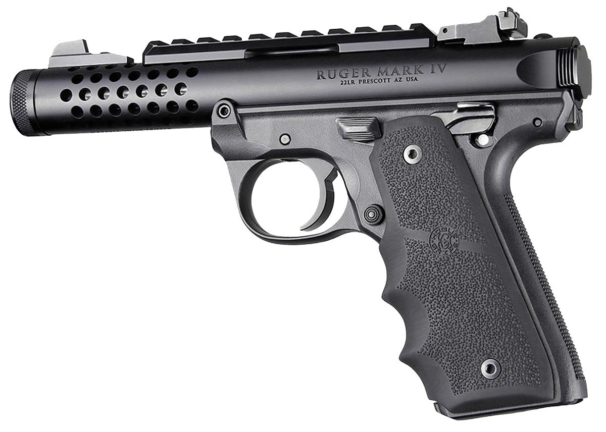 Hogue 79080 Rubber Grip  Black with Finger Grooves for Ruger Mark IV 22/45