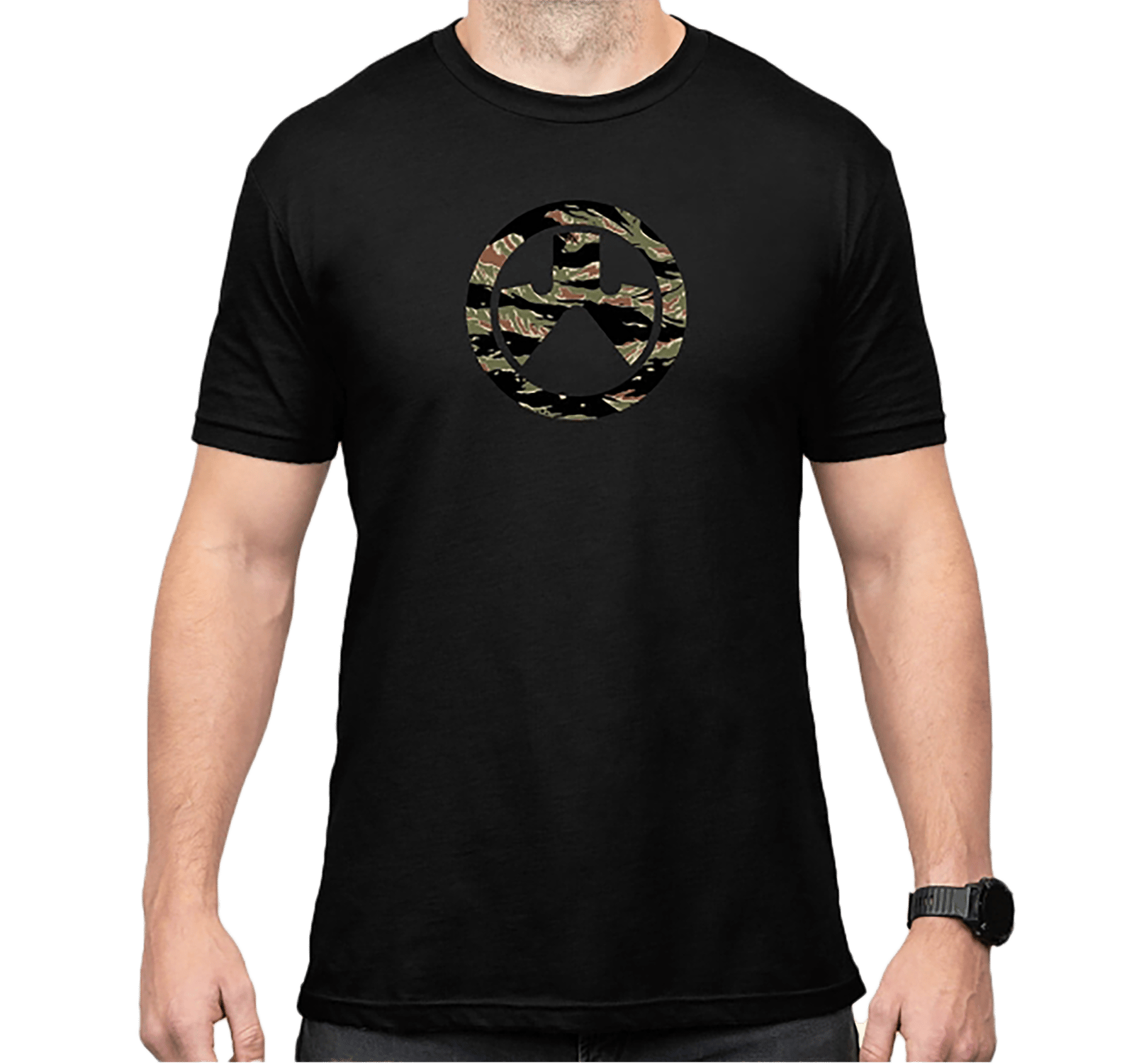 Magpul MAG1292-001-XL Tiger Stripe Icon  Black Cotton/Polyester Short Sleeve XL