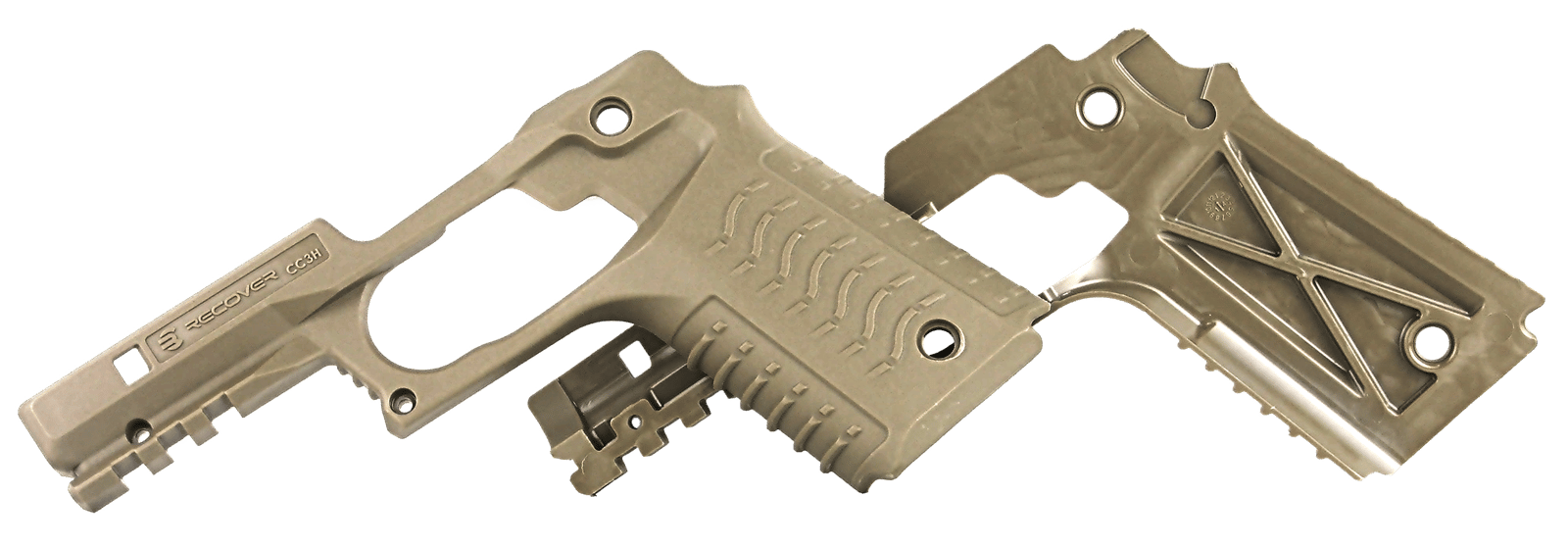 Recover Tactical CC3H-02 Grip & Rail System  Tan Polymer Picatinny for Standard Frame 1911