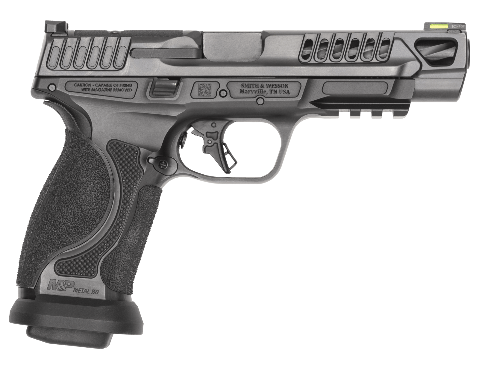 Smith & Wesson 14068 M&P M2.0 Competitor HD 9mm Luger 17+1 5" Overall Black Armornite Stainless Steel Spiral Fluted Barrel, Lightening Cut/Optic Ready/Serrated Slide & Stainless Steel Frame w/Picatinn