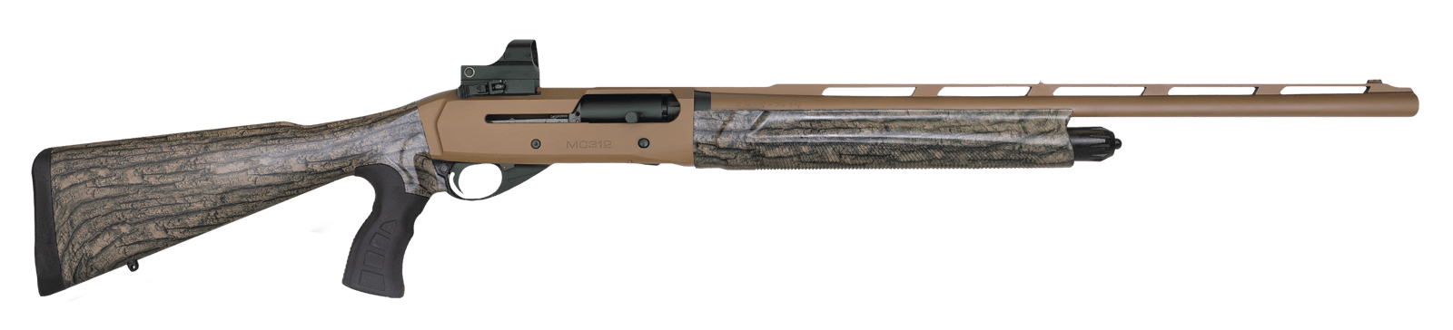 Girsan 390160 MC312 Gobbler 12 Gauge with 24" Barrel, 3.5" Chamber, 5+1 Capacity, Bronze Cerakote Metal Finish & Camo Fixed Pistol Grip Synthetic Stock Right Hand (Full Size) Includes Red Dot