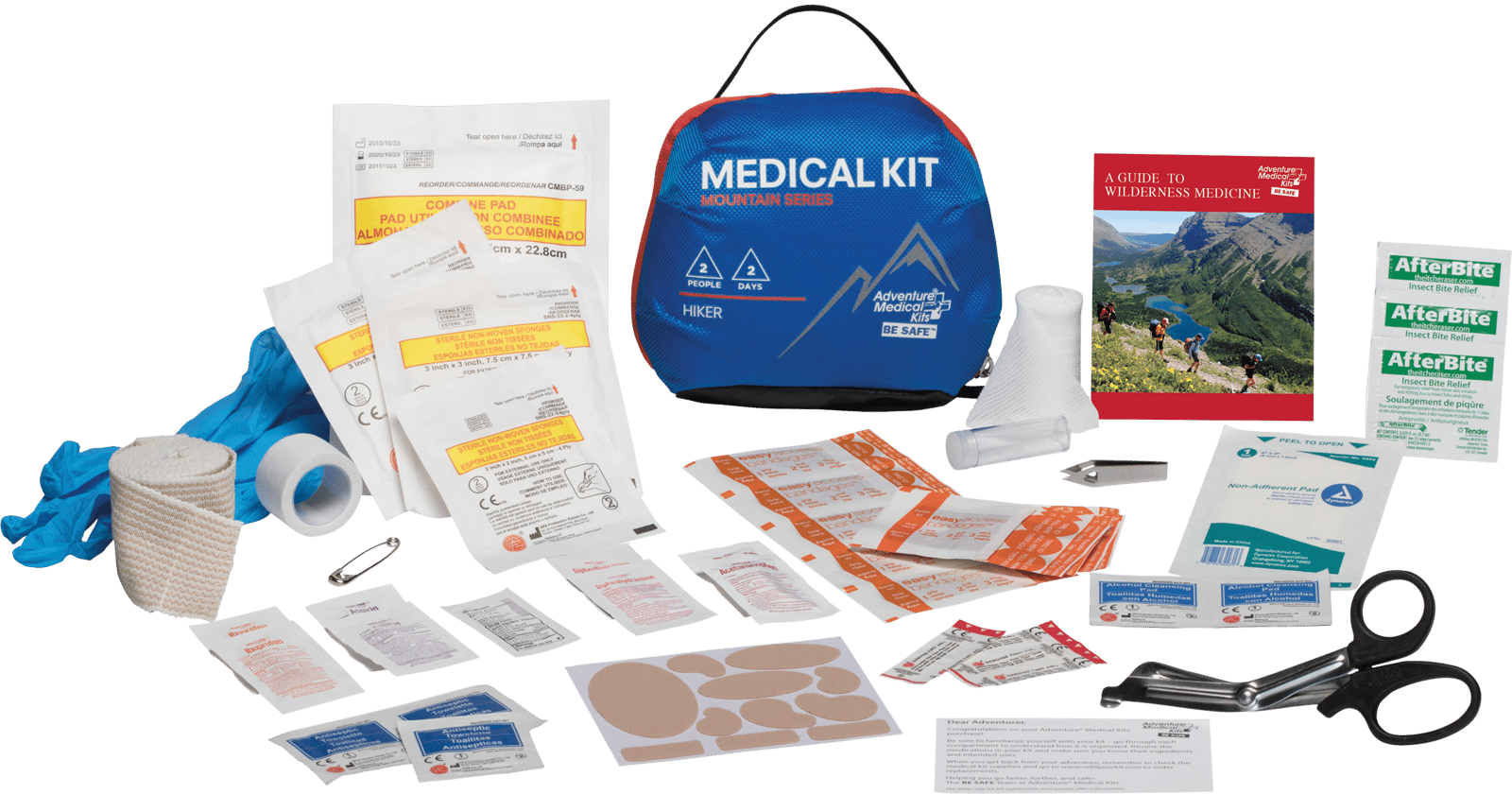 Adventure Medical Kits 01001001 Mountain Hiker Medical Kit Treats Injuries/Illnesses Water Resistant Blue