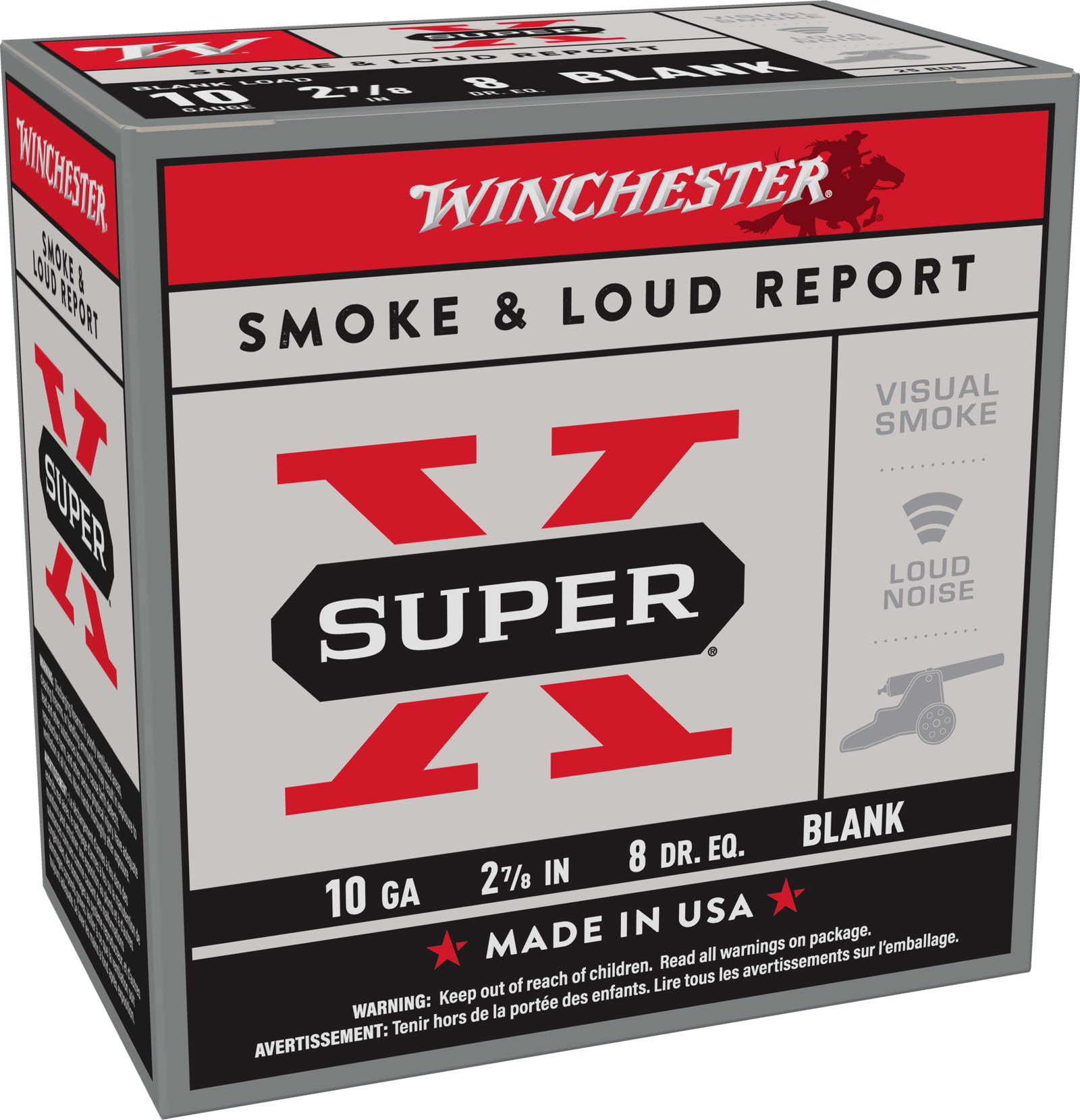 Winchester Ammo XBP10W Super X Blank 10Gauge 2.87" 25 Per Bx/10 Case