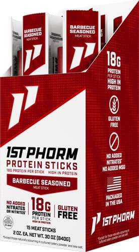 1ST PHORM PROTEIN BEEF STICKS BARBECUE SEASONED 15 STICKS