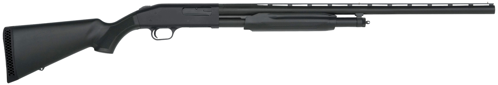 Mossberg 56420 500 All Purpose Full Size 12 Gauge Pump 3" 5+1 28" Matte Blued Vent Rib Barrel, Matte Blued Integral Scope Mount Steel Receiver, Fixed Black Synthetic Stock, Right Hand, Accu-Set Chokes