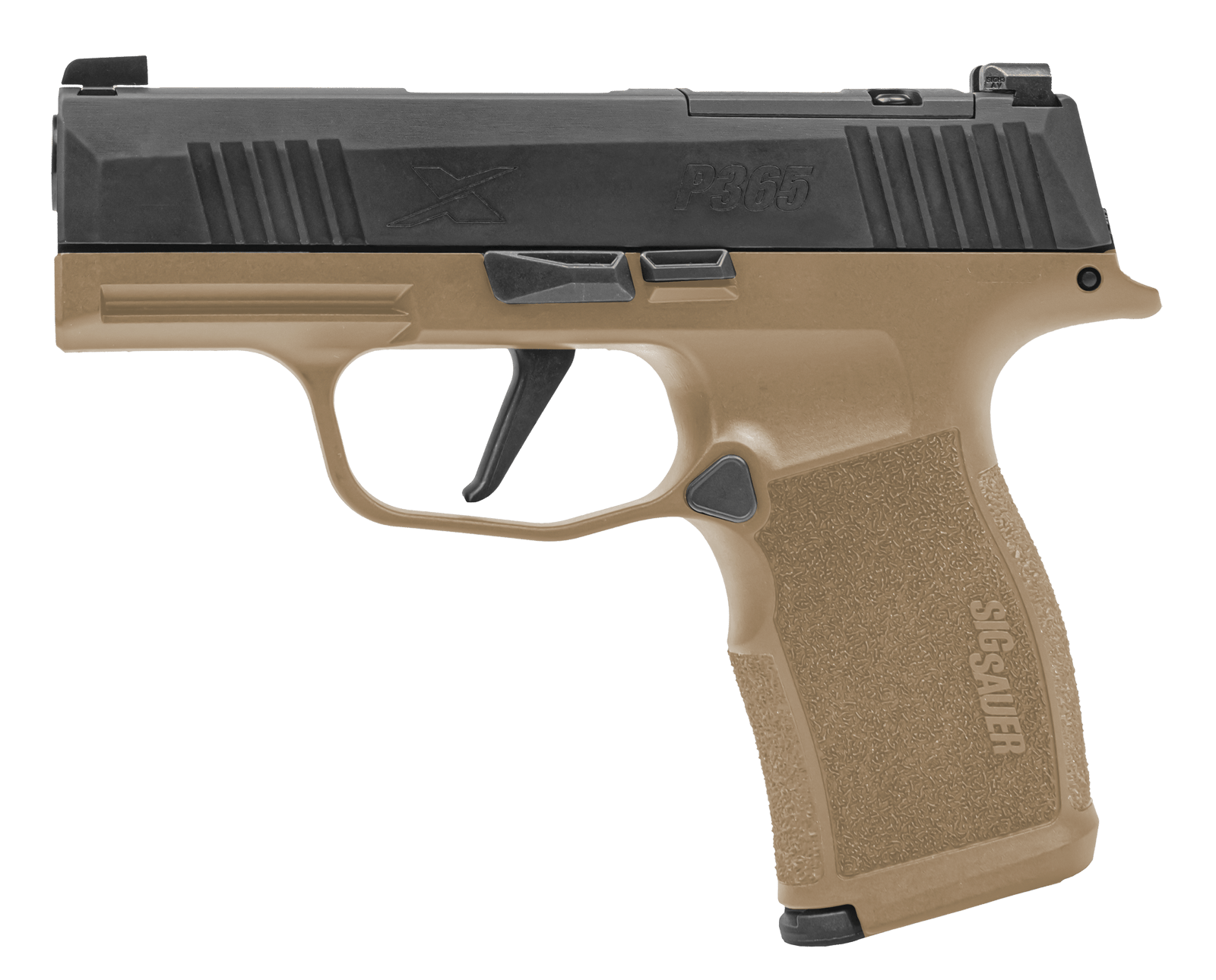 Sig Sauer 365X9CTXR3P P365X  Micro-Compact Frame 9mm Luger 12+1 3.10" Steel Barrel, Optic Ready/Serrated Slide, Coyote Tan Stainless Steel Frame w/Accessory Rail, Polymer Grip