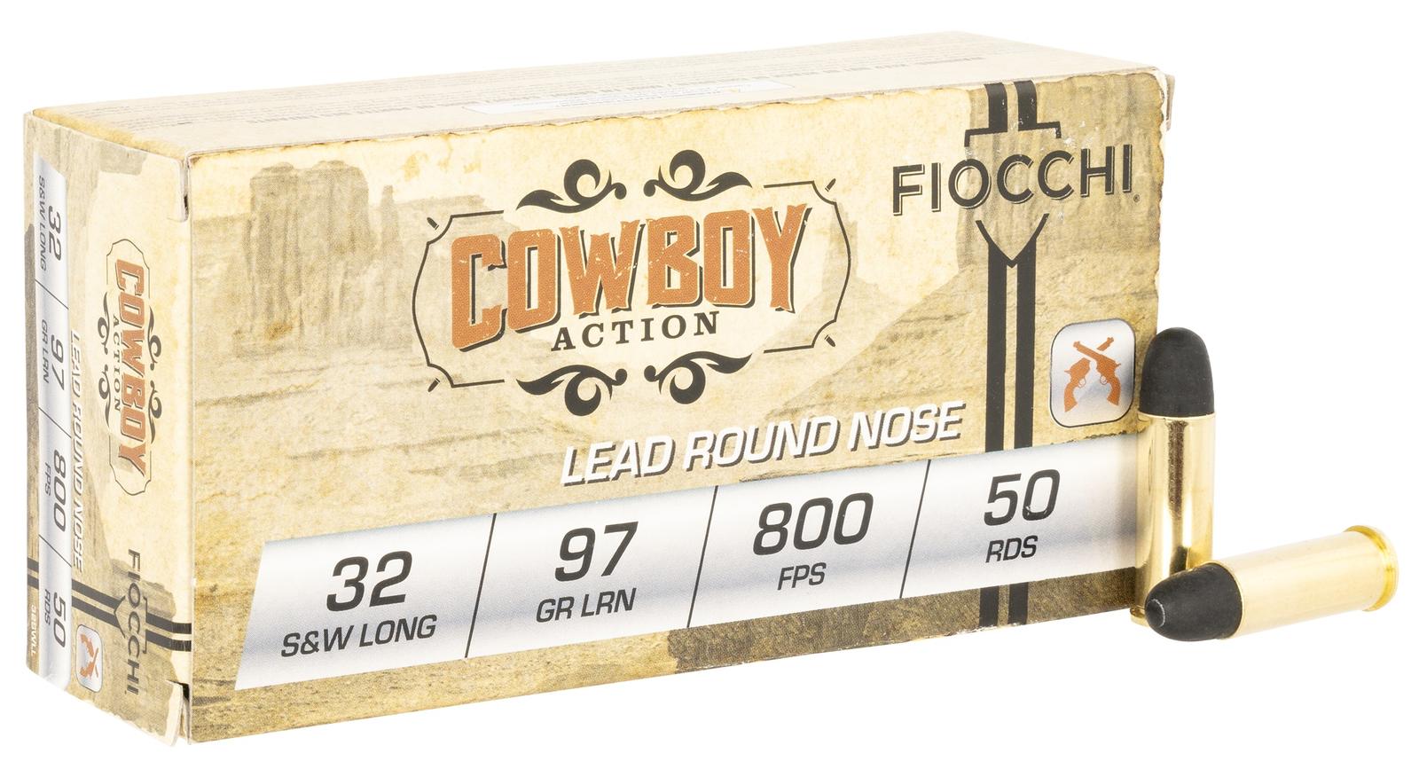 Fiocchi 32SWLL Cowboy Action  32S&WLong 97gr Lead Flat Point 50 Per Box/20 Case