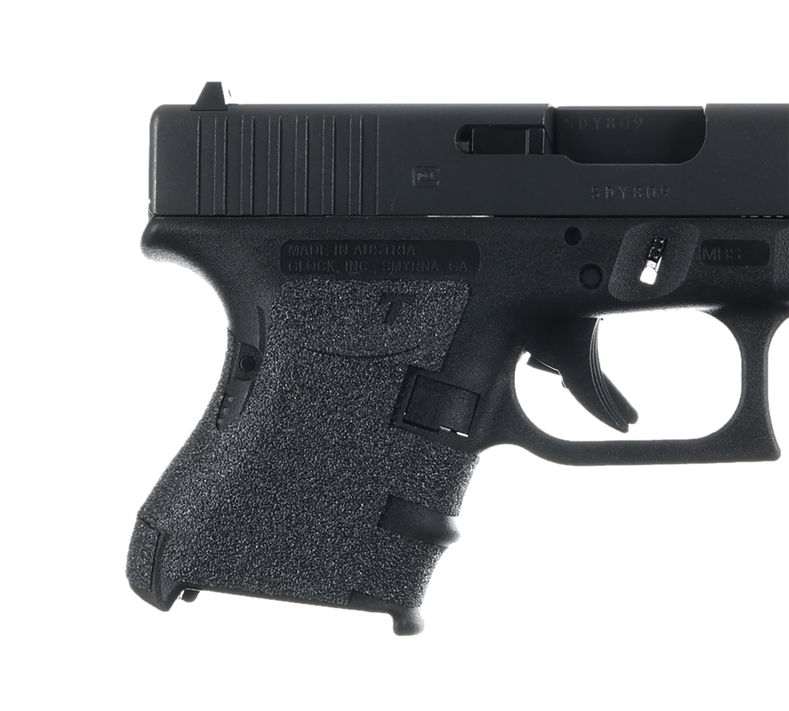Talon Grips 105G Adhesive Grip  Compatible w/Glock 26/27/28/33/39 Gen3, Black Textured Granulate