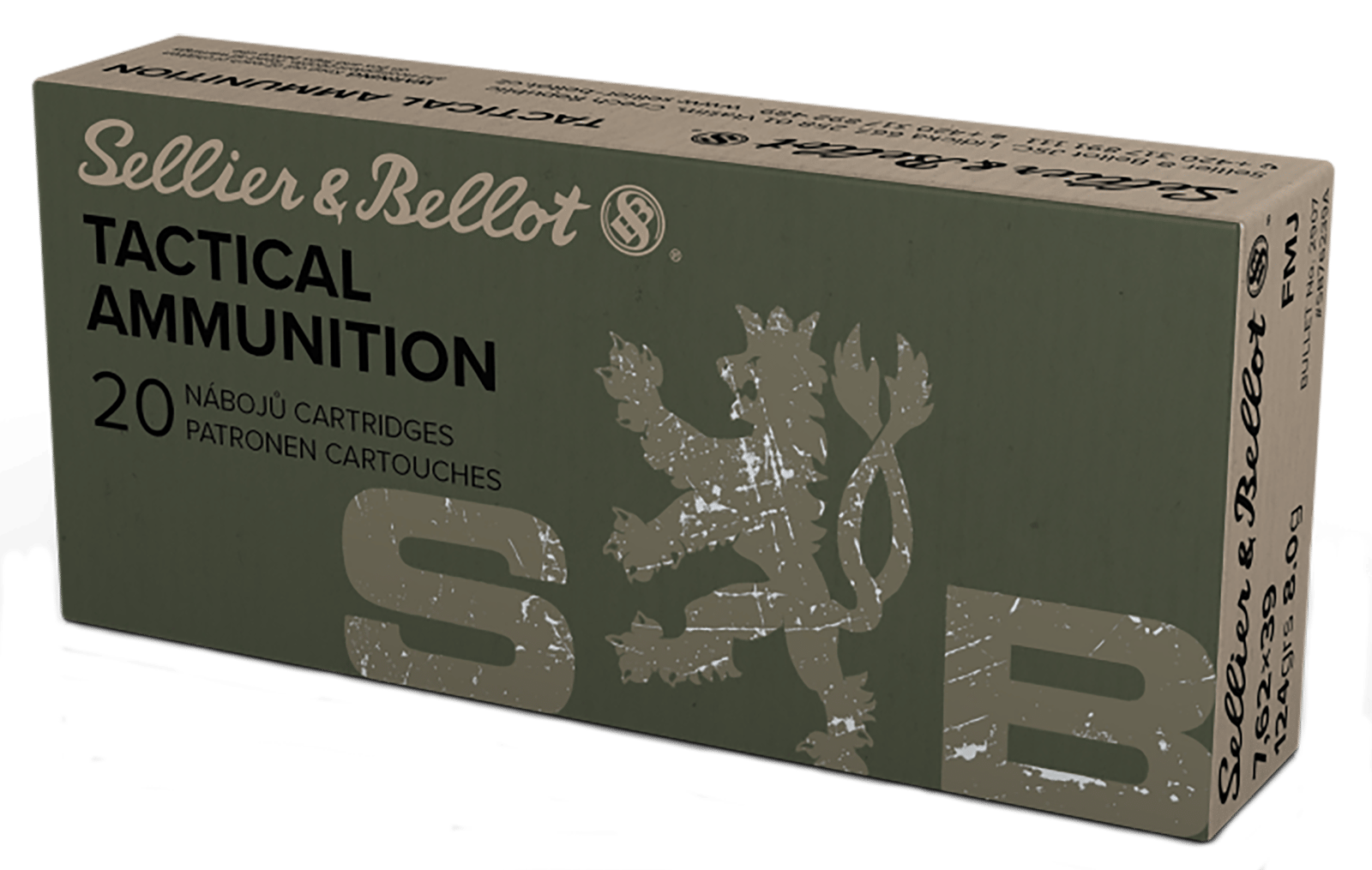 Sellier & Bellot SB76239A Rifle  7.62x39mm 124gr Full Metal Jacket 20 Per Box/30 Case