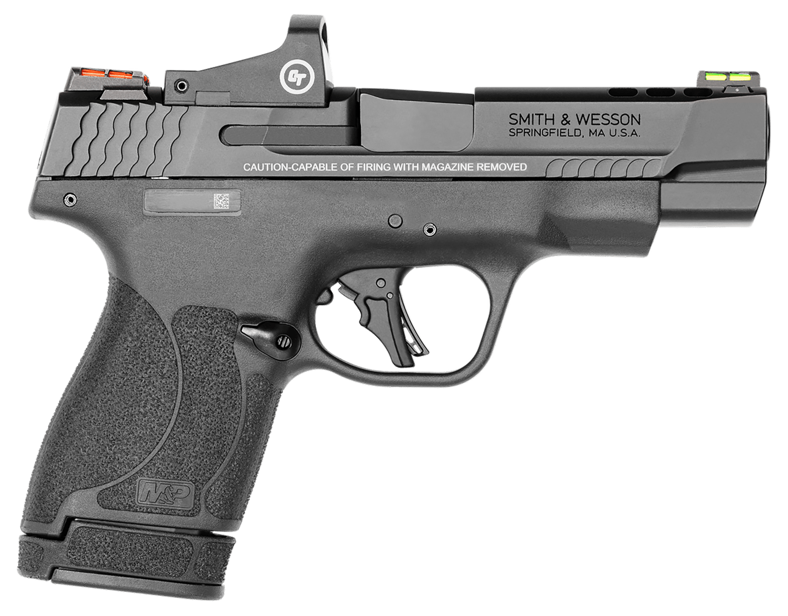 Smith & Wesson 13253 Performance Center M&P Shield Plus 9mm Luger 4" Ported 10+1,13+1 Black Matte Black Armornite Stainless Steel Ported Slide Black Polymer Grip (No Manual) Crimson Trace Red Dot