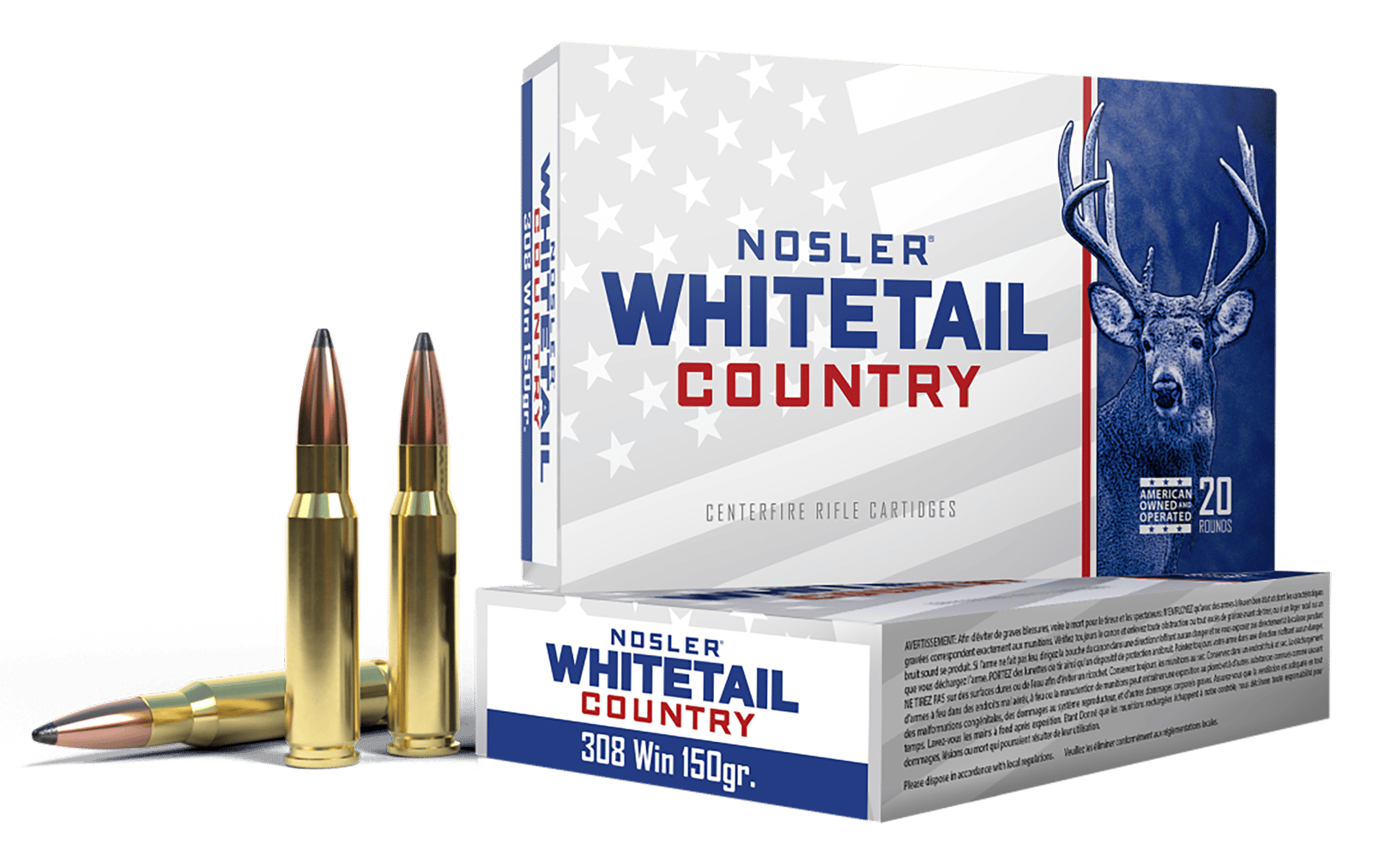 Nosler 40128 Whitetail Country  308Win 150gr 20 Per Box/10 Case