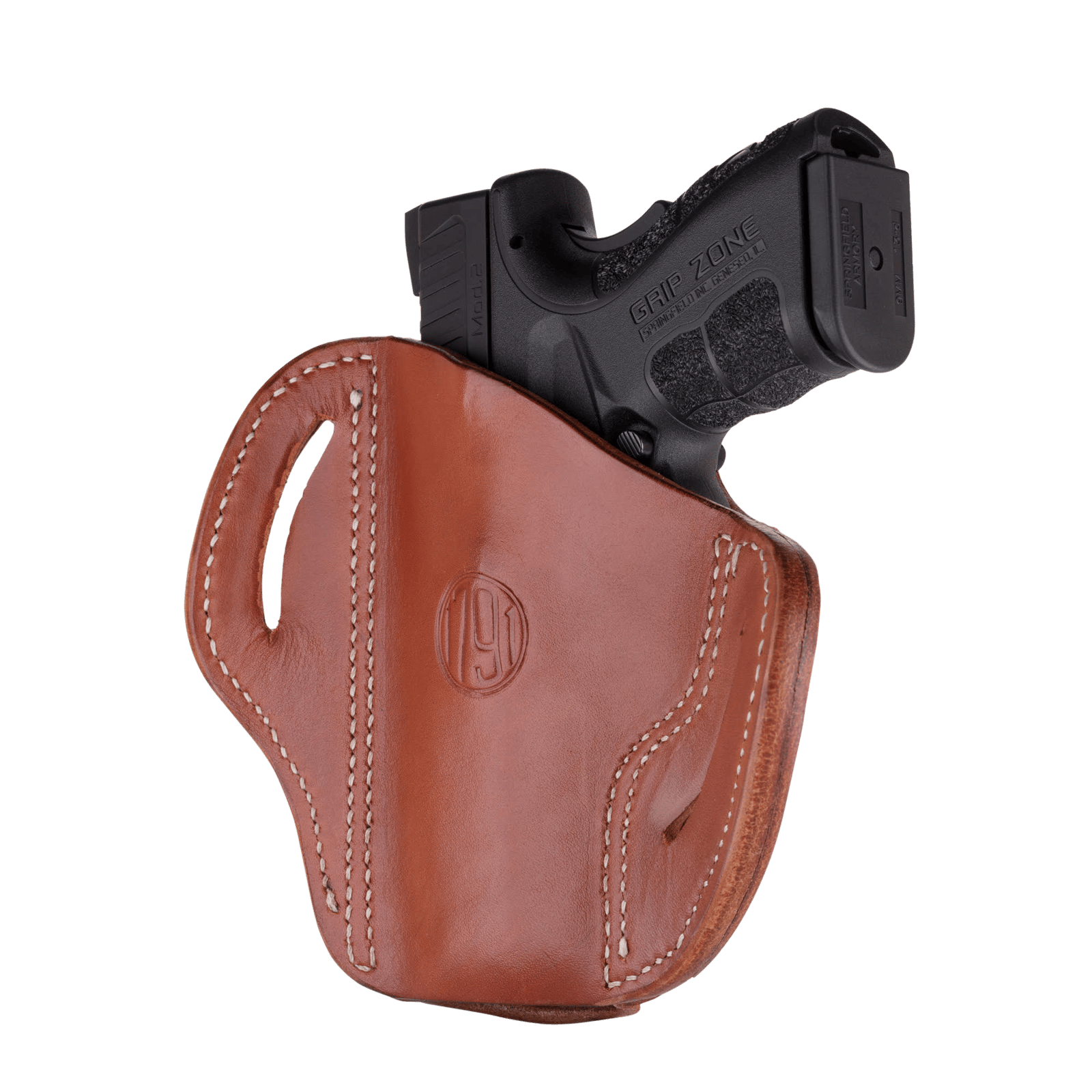 1791 Gunleather ORBH24SCBRR BH2.4S Optic Ready OWB Size 2.4S Classic Brown Leather Belt Slide Fits FN 509 Fits HK VP9SK Right Hand