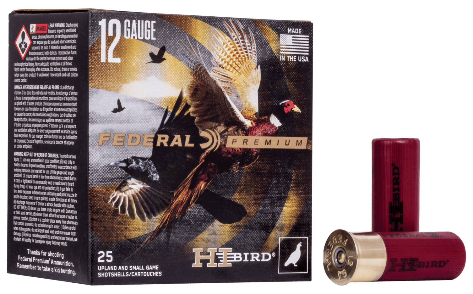 Federal HVF12H5 Premium Hi-Bird 12Gauge 2.75" 1 1/4oz 5Shot 25 Per Box/10 Case