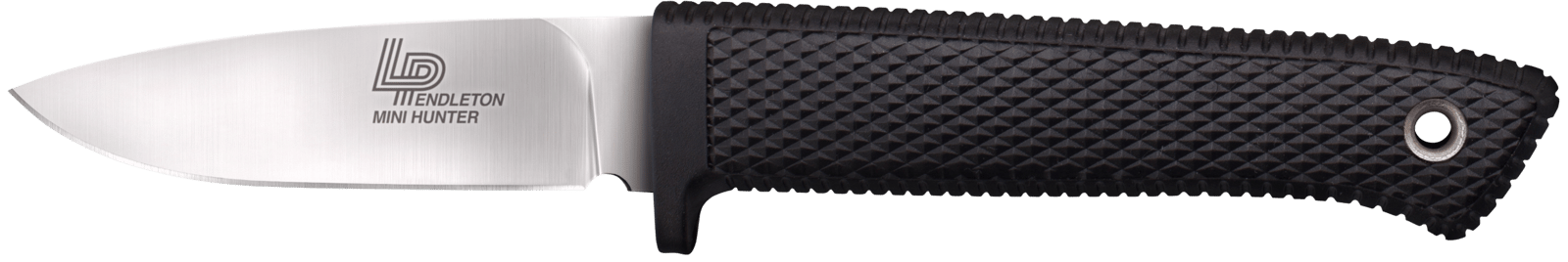 Cold Steel CS36LPMF Pendleton Mini Hunter 3" Fixed Plain Stonewashed AUS10A SS Blade, 3.63" Black Textured Kray-Ex Handle