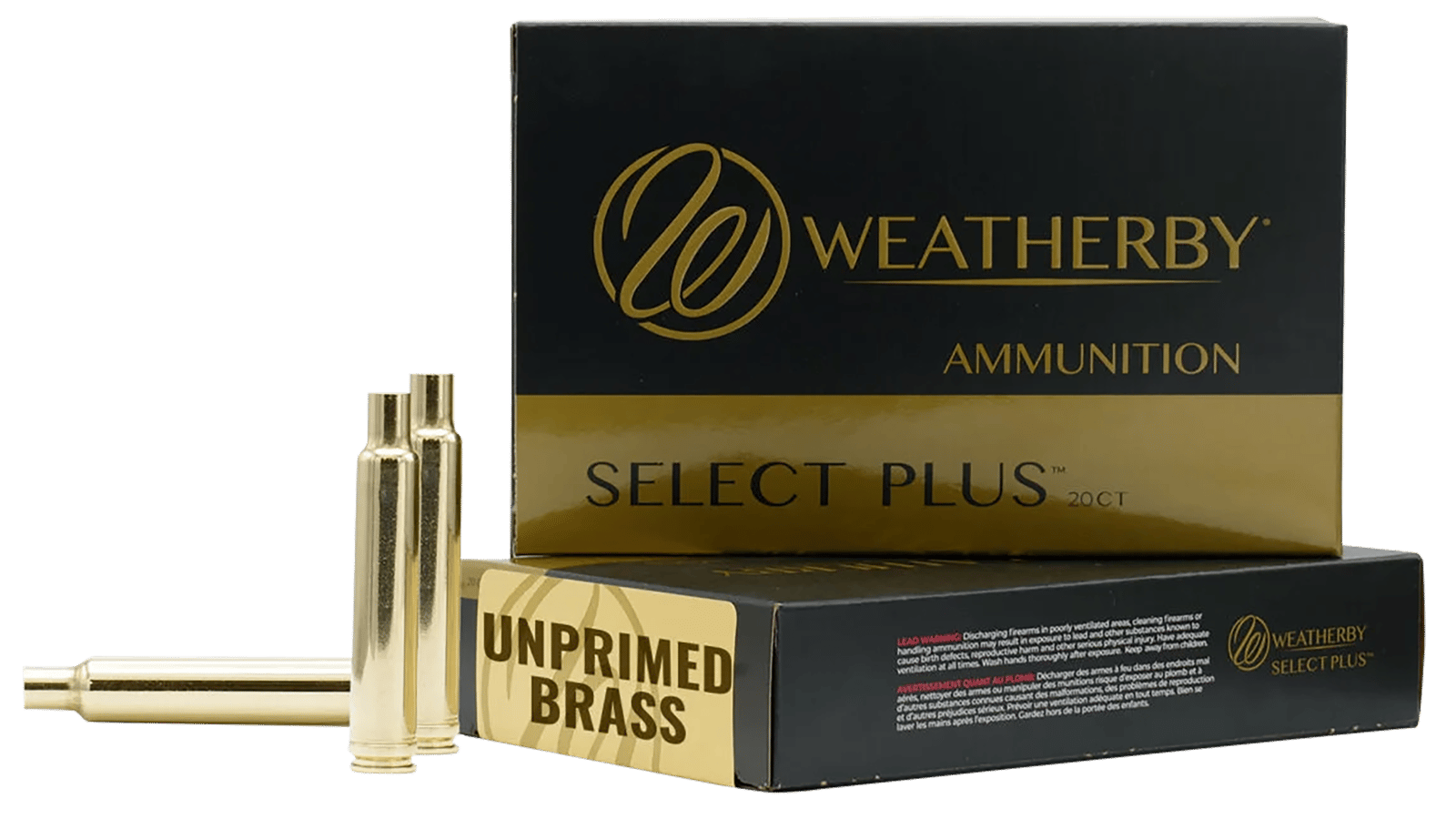Weatherby BRASS333 Unprimed Cases 338-378WthbyMag Rifle Brass 20/Box