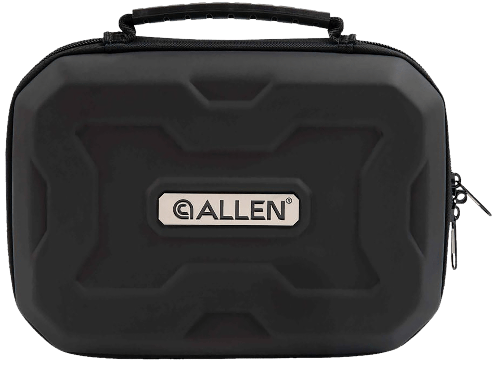 Allen 829 EXO Handgun Case Black Polymer, Molded Carry Handle, Egg Crate Foam & Lockable Zippers 9" x 6.25" Interior Dimensions