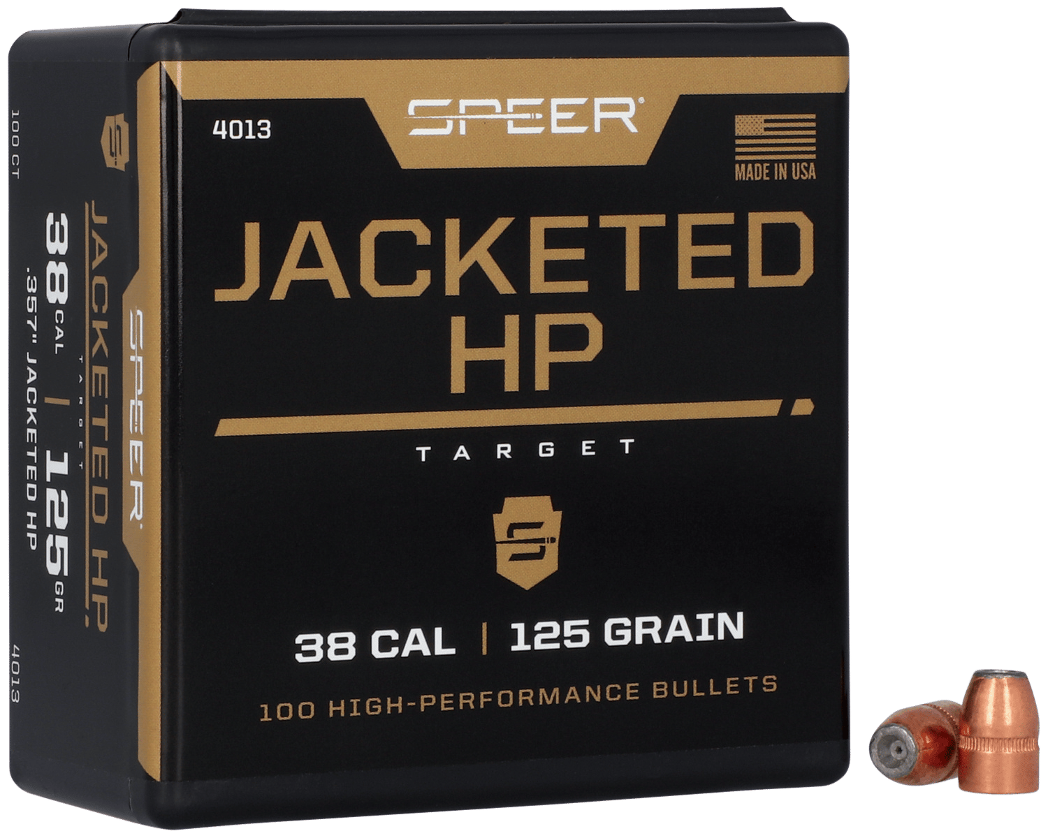 Speer 4013 Handgun 38Cal 125gr Jacketed Hollow Point 100 Per Box/5 Case