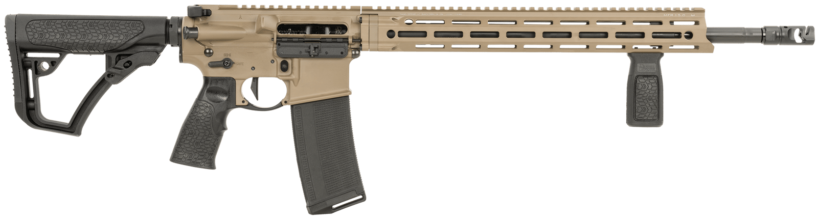 Daniel Defense 0212811090047 DDM4 V7 Pro 5.56x45mm NATO 18" 30+1, FDE Rec, Black OEM Overmolded Stock & Grip, Geissele Trigger